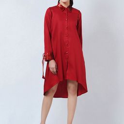 First Resort by Ramola Bachchan Sequined Satin Shirt Dress-picture-26