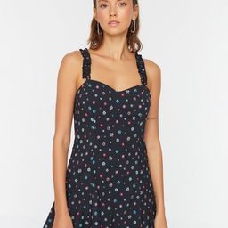 Trendyol Women Black Floral Printed Mini Dress-image-129