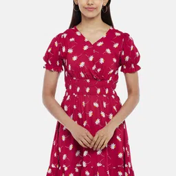 People Women Red & White Floral Dress-picture-30