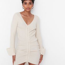Trendyol Off White Striped Bodycon Mini Dress-image-59