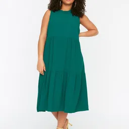 Trendyol Plus Size Sleeveless A-Line Midi Dress-image-86