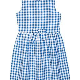 Budding Bees Girls Blue Checked Dress-picture-50