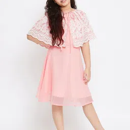 Stylo Bug Pink & White A-Line Midi Dress-image-39