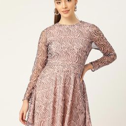 DODO & MOA  Women Pink Net Dress-image-31