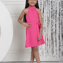 MINI & MING High Neck Crepe Fit & Flare Midi Dress-picture-15