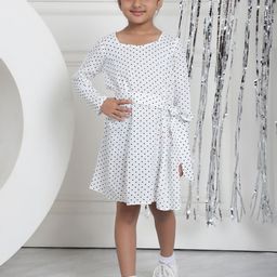 MINI & MING Girls Polka Dot Printed A-Line Midi Dress-image-50