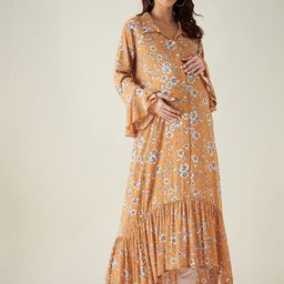 The Kaftan Company  Floral Maternity Shirt Maxi Dress-picture-52