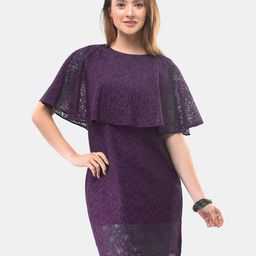 V&M Purple Layered Lace Sheath Dress-image-7
