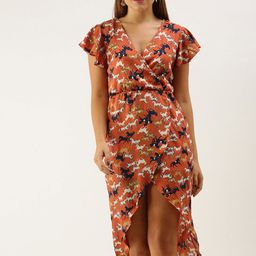 DODO & MOA Graphic Printed Wrap Dress-image-56