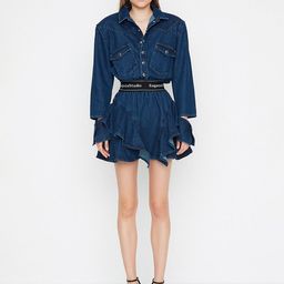 Trendyol Blue Denim Pure Cotton Fit & Flare Dress-image-12