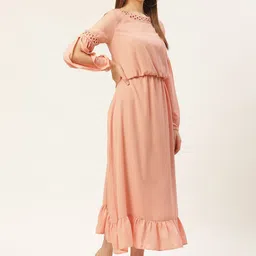 DODO & MOA Peach-Coloured Crepe Midi Dress-picture-21