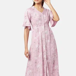 AKKRITI BY PANTALOONS Floral Shirt Midi Dress-33