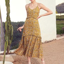 STREET 9 Floral Printed Ruflles Fit & Flare Midi Dress-picture-22