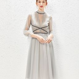 JC Collection Grey Midi Dress-48