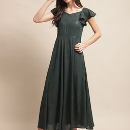 Claura Flutter Sleeve Georgette Maxi Dress-image-55