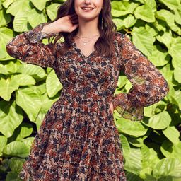 STREET 9 Floral Printed Georgette Fit And Flare Mini Dress-image-25