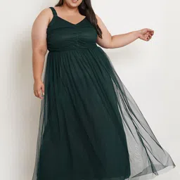U&F Women Plus Size Net Maxi Dress-picture-16