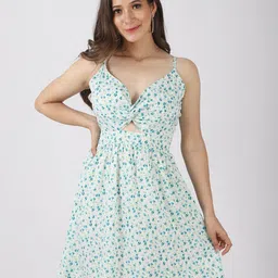 PRETTY LOVING THING Women White Floral Printed Crepe Dress-54