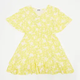 Cantabil Yellow Floral Dress-image-24