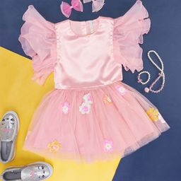 Pantaloons Junior Girls Flared Sleeve Cotton Fit & Flare Dress-image-68