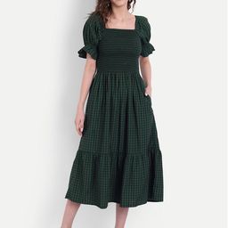 MINGLAY Green Midi Dress-image-3