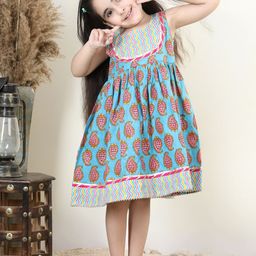 Sangria Ethnic Motifs Printed Fit & Flare Dress-picture-1