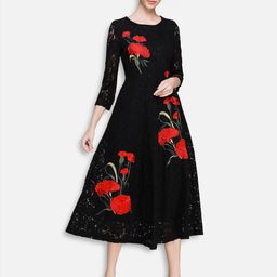 JC Collection Black & Red Sheath Dress-picture-49