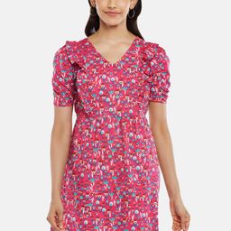 People Women Pink Floral Printed Mini Dress-picture-33