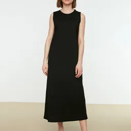 Trendyol Women Black A-Line Midi Dress-image-10