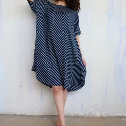 Chidiyaa Blue A-Line Dress-image-20
