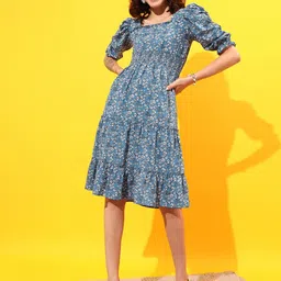 STREET 9 Floral Georgette A-Line Dress-image-90