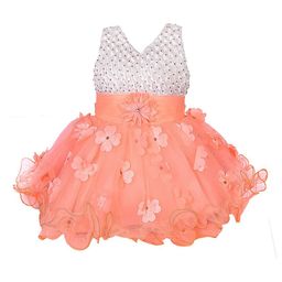 Wish Karo Girls Peach-Coloured Net Frock Dress-10