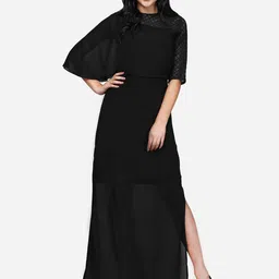 V&M Black Georgette Maxi Dress-image-33