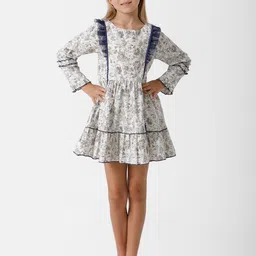 KATE & OSCAR White Floral Printed Dress-image-8