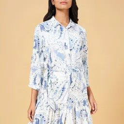 AKKRITI BY PANTALOONS Floral Printed Shirt Dress With Belt-picture-45