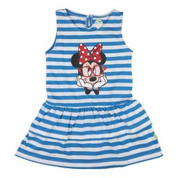 Bodycare Girls Blue Striped & Minnie Mouse Printed Cotton Dress-image-29