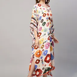 Envy Me by FASHOR Cream-Coloured Ethnic Motifs Kaftan Maxi Dress-picture-22