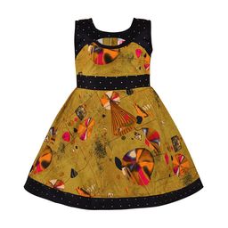 Wish Karo Mustard Yellow & Beige Printed Dress-picture-28