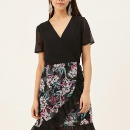 DODO & MOA Floral Printed Georgette Fit And Flare Dress-54