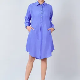 First Resort by Ramola Bachchan Women Purple Shirt Dress-image-32