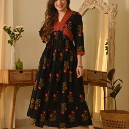 Rustorange Floral  Maxi Dress-picture-33
