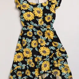 YK Flutter Sleeves Floral Printed Fit & Flare Dress-picture-41