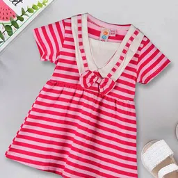 Kids On Board Infants Striped Cotton Fit & Flare Dress-image-43