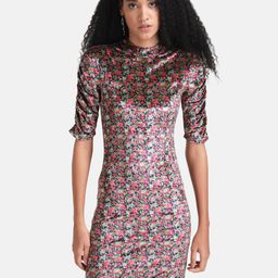 Kazo Purple Floral Velvet Sheath Dress-image-64