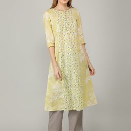 NAVIYATA Cream-Coloured Floral A-Line Midi Dress-picture-28