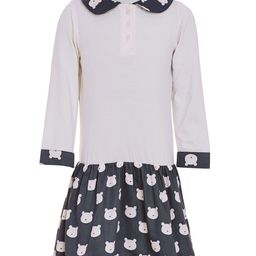 BandBox Girls Conversational Printed Peter Pan Collar Drop-Waist Dress-image-9