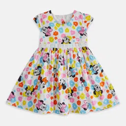 Pantaloons Junior Girls Round Neck Graphic Printed Fit & Flare Cotton Dress-picture-41