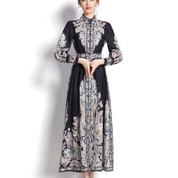 JC Collection Black Ethnic Motifs Maxi Dress-image-35