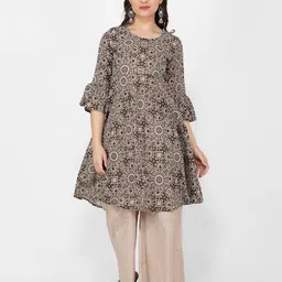 NAVIYATA Women Ethnic Motifs Printed Pure Cotton Kurta with Palazzos-picture-51