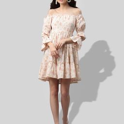 PRETTY LOVING THING Floral Printed Off-Shoulder Bell Sleeve Fit & Flare Dress-image-59